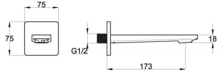 Излив для ванны BelBagno CARIN CAR-BC-CRM