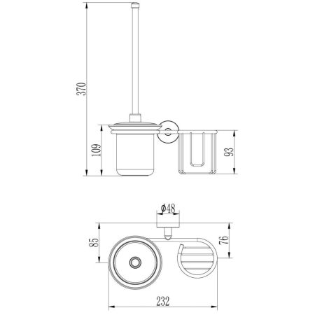 Ершик с держателем освежителя D-Lin D272100, хром