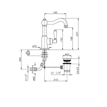 Nicolazzi El Capitan Смеситель для раковины однорычажный, с донным клапаном, цвет: бронза, артикул 3452BZ75C