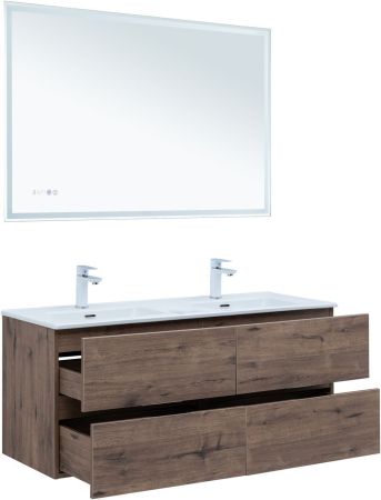 Тумба под раковину Aquanet Алвита New 60 2 ящика, дуб веллингтон табак, артикул 00334184