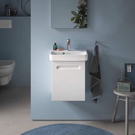 Раковина, Duravit, Duravit No.1, ширина, мм-450, глубина, мм-350, высота, мм-140, тип установки-подвесной, отверстия для смесителя-1, с переливом, материал-керамика, без креплений, цвет-белый, артикул 07434500002