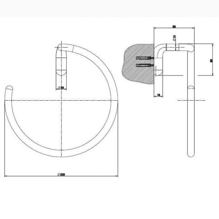 Gessi Goccia Полотенцедержатель "кольцо", цвет: белый, артикул 38109#079