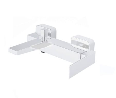 Смеситель на борт ванны Fiore KUBE 100BB8551, белый, артикул 100BB8551