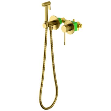 Смеситель встроенный с гигиеническим душем с защитой от ожогов Timo Saona золото шлифованное (2339/20SM), артикул 2339/20SM