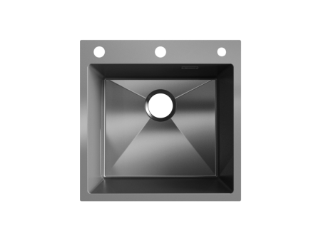 Мойка ULGRAN STEEL 500 Х 500, цвет «черная брашированная сталь»  (US 500х500-002), артикул US 500х500-002