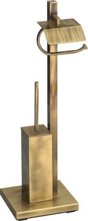 Sanibano, стойка: ерш металлический + бумагодержатель с крышкой, цвет бронза, артикул H4015/BR