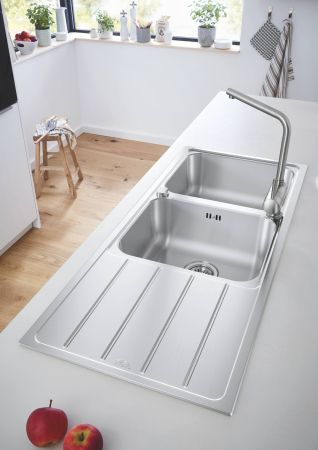 Мойка GROHE K500 с корзинчатым вентилем, нержавеющая сталь (31588SD1), артикул 31588SD1