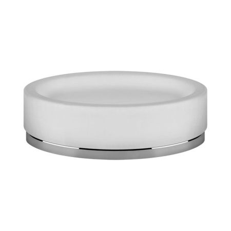 GESSI OVALE Мыльница настольная, белая, основание хром, артикул 25327#031
