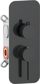 AQG Urban Flow, встраиваемый смеситель для душа на 2 выхода, с дивертером, цвет оружейная сталь (PVD)