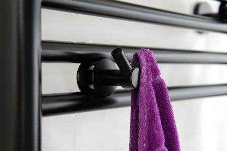 Крючок, Сунержа, ВИКТОРИЯ, двойной, ширина, мм-50, глубина, мм-50, высота, мм-50, тип установки-между перемычками полотенцесушителя, для водяных и электрических моделей, материал-нержавеющая сталь, крепления в комплекте, цвет-черный матовый