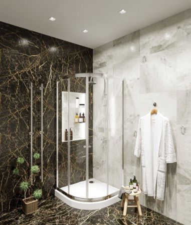 Душевой уголок Agger A01-100TCR 100x100 профиль Хром стекло прозрачное, артикул A01-100TCR