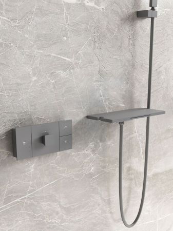 Душевой комплект Futura VSFW-2F11TGM термостатический встраиваемый, 3 режима, вороненая сталь, артикул VSFW-2F11TGM