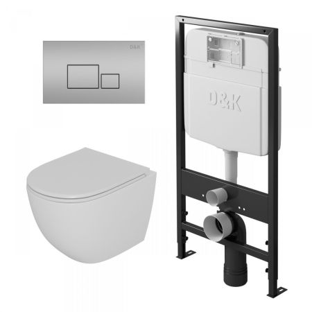 Комплект DK DS1391604 унитаз DT1396016, инсталляция DI8055119, клавиша смыва DB1519002, артикул DS1391604
