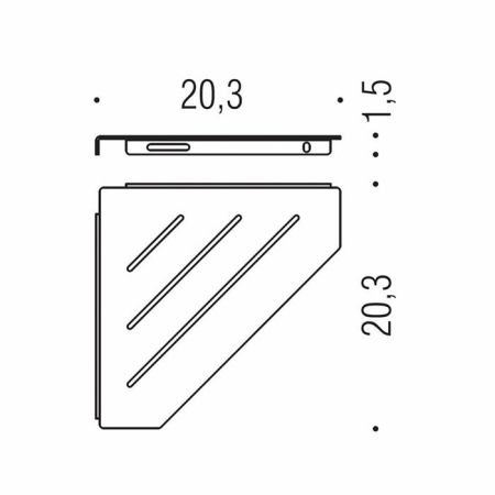 Colombo Angolari Полочка для ванной, угловая, подвесная, цвет: черный матовый, артикул B9655.NM