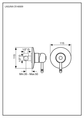 Внутристенный смеситель Laguna, цвет золото, артикул 40009OR