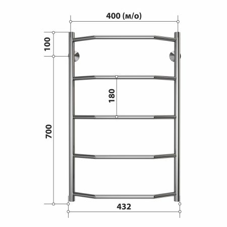 Полотенцесушитель водяной Stelmix 80x50 см, трапеция, артикул 4670078541222