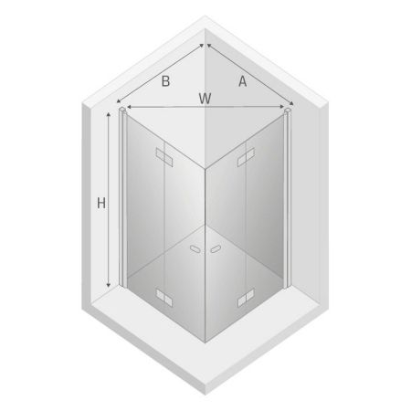 Душевое ограждение NEW TRENDY NEW SOLEO складные 2D 70x70x195 D-0147A/D-0151A (хром), артикул D-0147A/D-0151A
