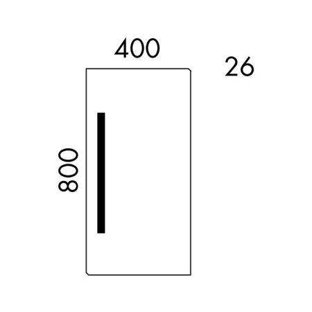 Burgbad Iveo Зеркало 400х800х26 мм с подсветкой 4250k , светодиодная подсветка, цвет корпуса хром