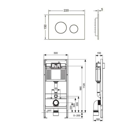 TECEbase Модуль в комплекте с панелью смыва TECEloop белая