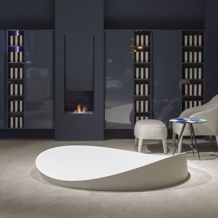 ANTONIO LUPI DUNE Ванна полувстраиваемая 1720х1680х645 мм., с нажимным донным клапаном, сифоном и гибким шлангом, Cristalplant, цвет белый, артикул DUNE2