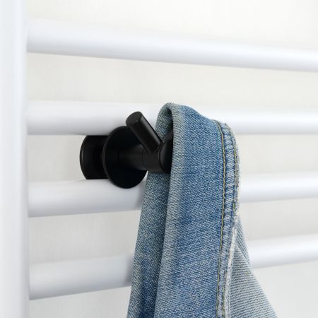 Крючок, Сунержа, ВИКТОРИЯ, двойной, ширина, мм-50, глубина, мм-50, высота, мм-50, тип установки-между перемычками полотенцесушителя, для водяных и электрических моделей, материал-нержавеющая сталь, крепления в комплекте, цвет-черный матовый