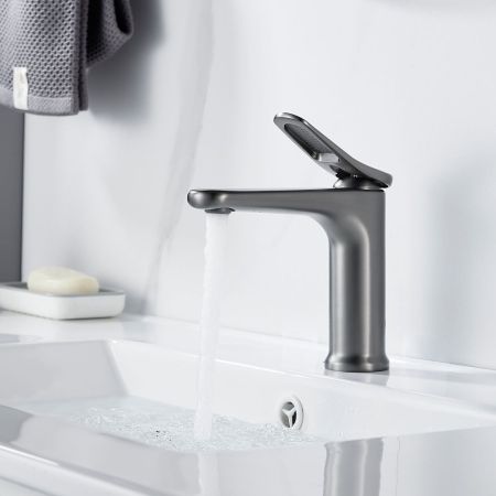 Смеситель для раковины Shevanik S4701T, оружейная сталь