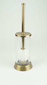 Surya Crystal, напольный ерш с крышкой на металлическом основании 12х12хh36 см, стекло с эффектом волны, цвет светлая бронза