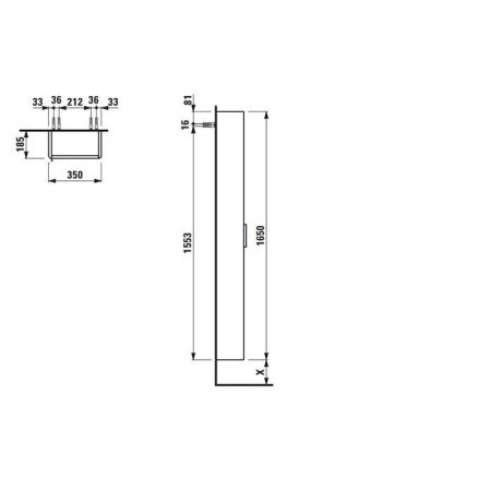 Laufen Base Шкаф высокий  350х1855х1650 мм, 1 дверца справа, цвет белый матовый, артикул 4.0264.2.110.260.1