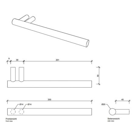 Decor Walther Bar Полотенцедержатель 25см., подвесной, цвет: сталь матовая, артикул 0856576