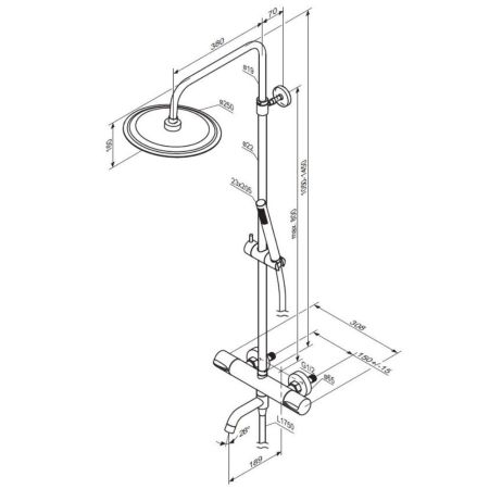 936810300 Scandinavian Pure душевая система с ванно  душевым ТМС смесителем, чёрный, артикул 936810300