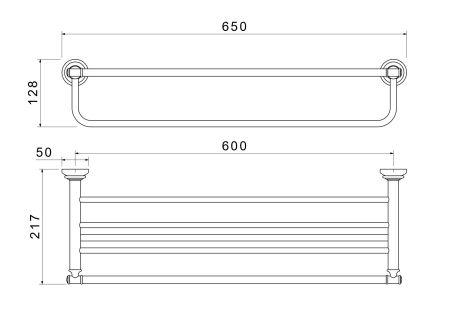 Полка для полотенец AQUATEK AQ4515CR КЛАССИК, артикул AQ4515CR
