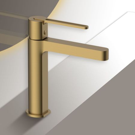 Смеситель для раковины Rondo VBF-1R1BG однорычажный, брашированное золото, артикул VBF-1R1BG