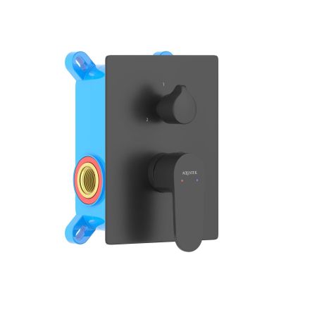 Смеситель для ванны (внешняя и скрытая часть) AQUATEK, матовый черный AQ1246MB ОБЕРОН, артикул AQ1246MB