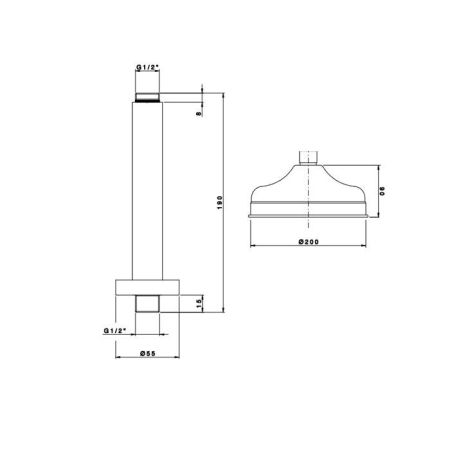 Nicolazzi Doccia Верхний душ, Ø 20см, цвет: Bronze Plated, артикул 5732BZ20