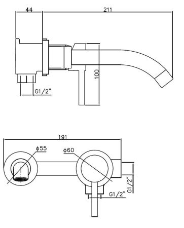 Смеситель скрытого монтажа д/умывальника gold, артикул: SM28 GLD, артикул SM28 GLD