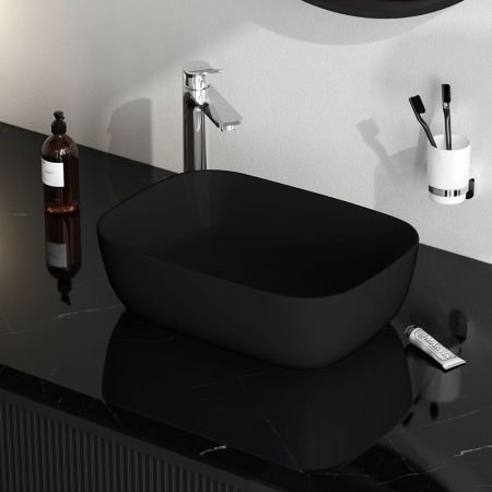 M8FWCC10450BM Func Раковина накладная, прямоугольник, 45 см, цвет черный матовый, артикул M8FWCC10450BM