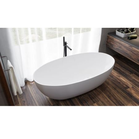 Ванна WHITECROSS Diamond 170x87 (белый мат) иск. камень, артикул 0201.170087.200