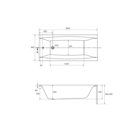 Ванна Cersanit  прямоугольная VIRGO 180x80 (64626), артикул 64626