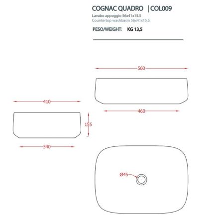 Artceram COGNAC Раковина накладная 56x41 см, цвет: verde foresta, артикул COL009 43 00