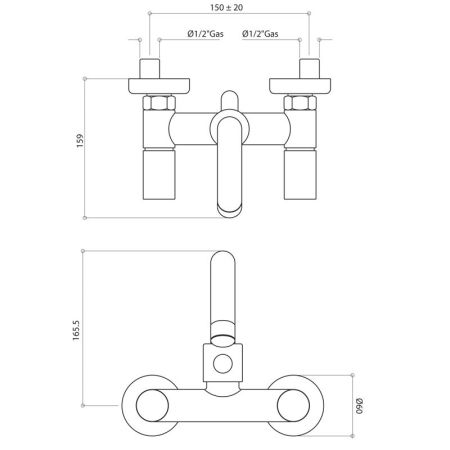 Bongio Aqua Смеситель для ванны, цвет хром, артикул 40536CR0D