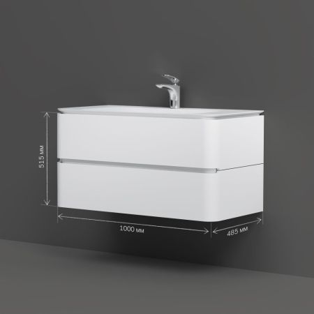 M30FHX1002WG Sensation, База под раковину, подвесная, 100 см, ящики, белый, глянцевая, шт, артикул M30FHX1002WG