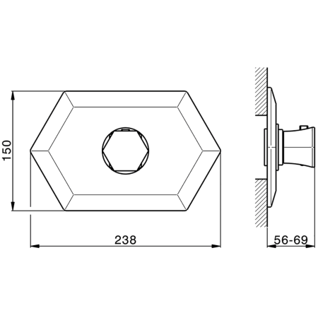 CISAL Cherie Внешняя часть встраиваемого термостатического смесителя для душа, цвет золото, артикул CE00720024