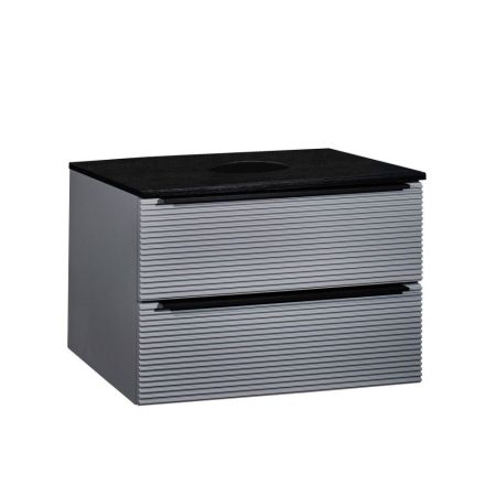 Тумба Runo Орлеан 60 серый/чёрный подвесная под накладной умывальник (00-00004651), артикул 00-00004651