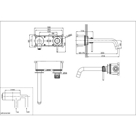 Смеситель Lemark Beluga для раковины встраиваемый (LMF-8033B-BN), артикул LMF-8033B-BN