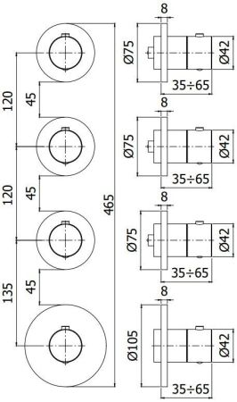 Смеситель для ванны с душем Paffoni Modular Box MDE019HG, артикул MDE019HG