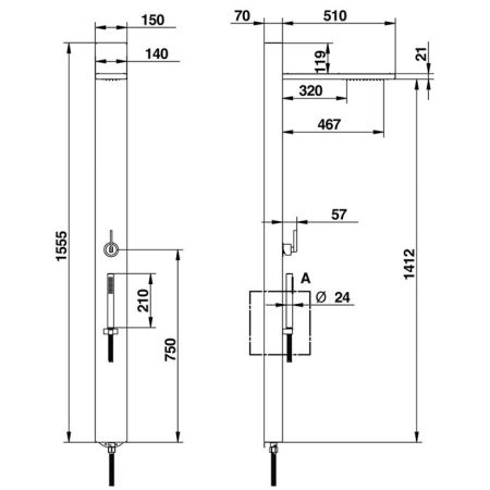 Bongio Tattoo Душевая колонна, артикул 46132TT10
