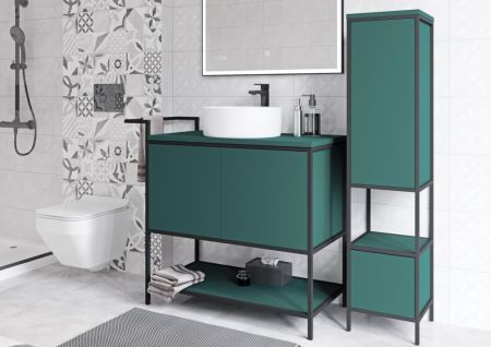 Смеситель для раковины высокий Cersanit BRASKO BLACK однорычажный черный клик клак (63111), артикул 63111