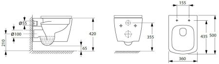 Чаша подвесного унитаза Allen Brau Liberty 4.33004.20 белый глянец, артикул 4.33004.20
