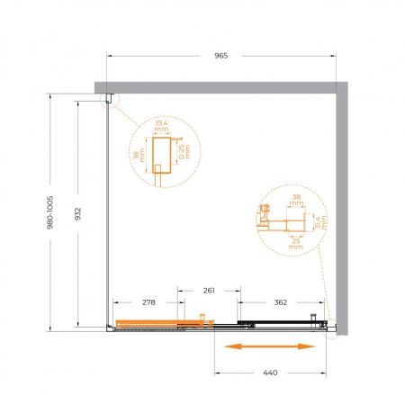 MOLVENO-AF-31-100-C-CR-IV Душевой уголок, артикул MOLVENO-AF-31-100-C-CR-IV