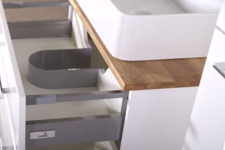 Тумба под раковину ASB-Woodline Санди 100 10882 подвесная Белая дуб, артикул 10882